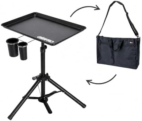 G&BPRO PRO Ready Tray, Portable Barber Tray with Adjustable Tripod Base for Barbers, Hairstylists & Makeup Artists, Professional Salon Tool Organizer with Carry Bag by GANDBPRO