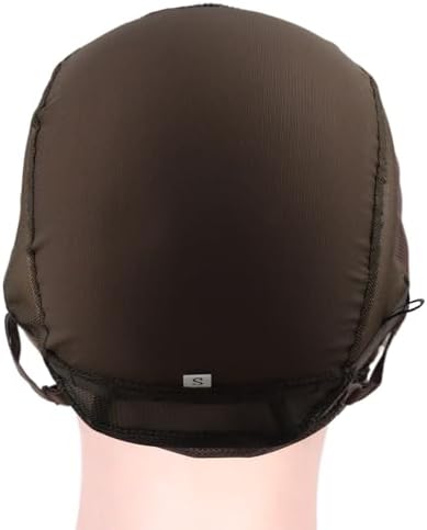 2 Pcs Double Lace Wig Caps with Adjustable Straps Swiss Lace Hairnet on the Back for Making Wig (Dark Brown S) - Image 4