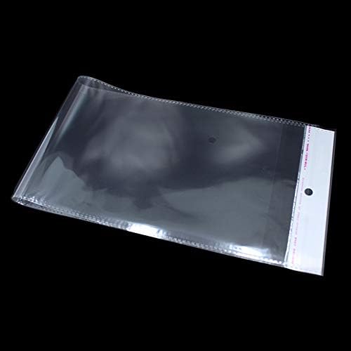 PABCK 100 Pack Clear Self Adhesive Hair Packaging Bags 4.13x21.6 inch by PABCK