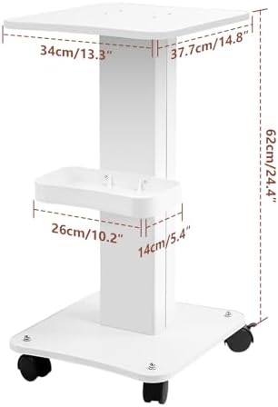 Kalolary Beauty Salon Trolley Cart Alloy Salon Spa Rolling Trolley Stand - Image 3