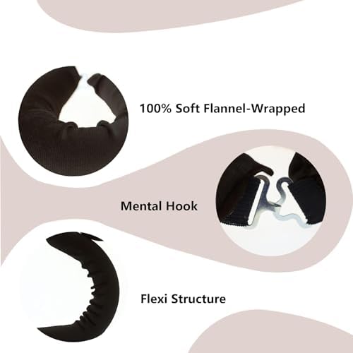Overnight Hair Curlers Heatless Curls,SXWFYZ No Heat & Damage Velvet Curling Rods Hair Rollers for Long Short Hair Care Styling Tools(Black 4PCS W/Silk Scarf) - Image 3