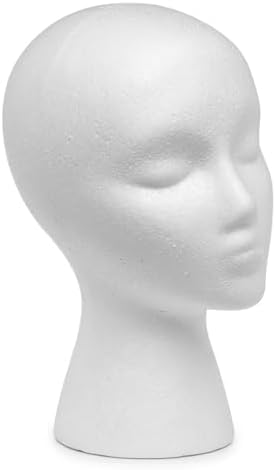 Female Styrofoam Mannequin Head Model - Wig/Hat Display Stand - Art Work Painting Novelty - Foam White by LIAMTU by LIAMTU
