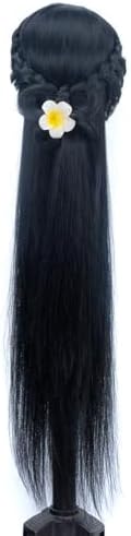 Mannequin Head with Hair 26" doll head for hair styling black - Image 3