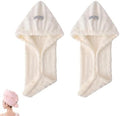 Ultra Absorbent Fast-Drying Hair Turban, Thickened Coral Fleece (Beige-2PCS) by Unknown