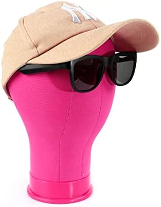 22 Inch Canvas Block Head Pink Wig Head with Wig Stand Tripod Mannequin Head Stand for Wigs Trimming Making Display.(22 Inch Pink) - Image 6