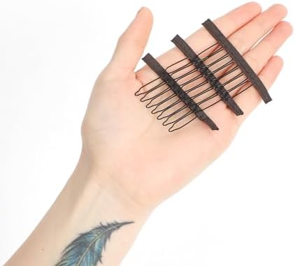 30 Pcs Wig Clips Wig Combs to Secure Wig 7-Teeth Wig Combs for Making Wig Caps (30 Pcs, Brown) - Image 5