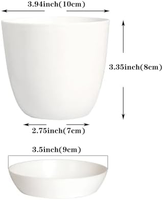 Tergy 50 Pack 4 Inch Plant Pots Bulk Small Plastic Planters Pots with Drainage Holes Flower Pot for Succulent, Cactus, Herb, African Violet (50pcs-White, 4Inches) - Image 2