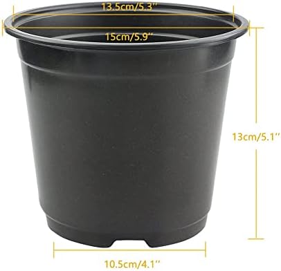 KINGLAKE 100 Pcs 6" Plastic Plants Nursery Pots Seedlings Flower Plant Container Seed Starting Pots Black - Image 2