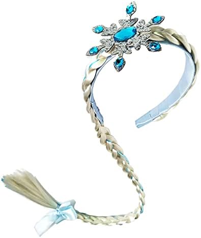 Long Braided Wig Princess Hairpiece Girls Cosplay Headband Hair Halloween Dess up Accessories for Girls (D) - Image 6