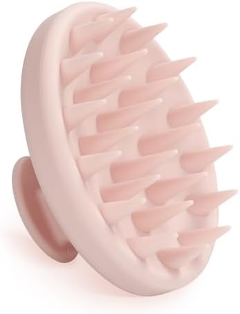 Meartchy Silicone Scalp Massager, Scalp Scrubber for Hair Growth with Soft Bristles, Scalp Exfoliator Brush Dandruff Removal Shampoo Brush for Wet Dry Scalp Care (Light Pink) by Meartchy