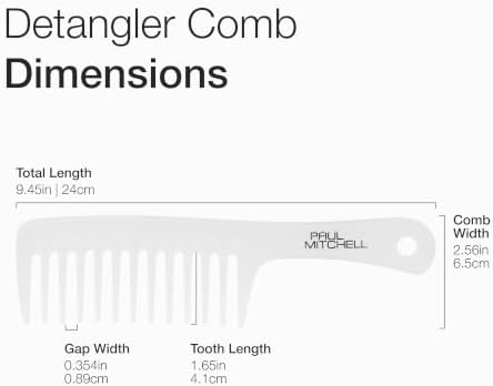 Paul Mitchell Detangler Comb, Wide Tooth Comb Detangles Wet or Dry Hair - Image 3