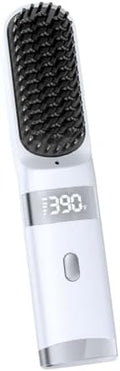 Cordless USB-C Hair Straightener Brush FastHeat(White) by Unknown