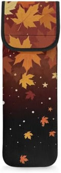 Thanksgiving Maple Leaves Flat Iron Case Heat Resistant Neoprene Curling Iron Cover Bag with Pocket Curling Iron Organizers and Storage for Flat Iron, Straightener, Curling Wand/Curling Iron by Flashideas