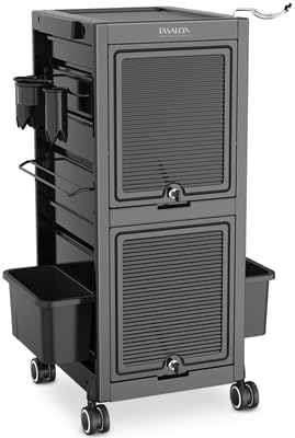 TASALON Professional Rolling Salon Cart, 6-Drawer Storage Trolley with Tool Holders, 33-Inch Height,Barber Shop Hairdressing Beauty Versatile Equipment Black - Image 6
