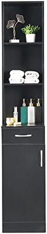 Wall Mount Salon Station, Hair Stylist Storage Cabinet Barber Station Beauty Hair Salon Spa Equipment with 5 Compartments 1 Drawer (Black) by Goujxcy