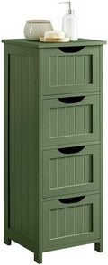Yaheetech Bathroom Storage Cabinet, 12" W Slim 4-Drawer Design, Green by Yaheetech