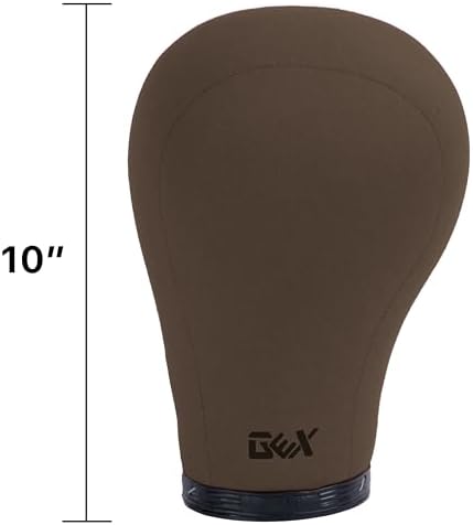 GEXWORLDWIDE GEX 20"-24" Canvas Cork Wig Block Mannequin Head for Wig Making Drying Styling Display with Table C Clamp Stand Holder Dark Brown 24" - Image 2