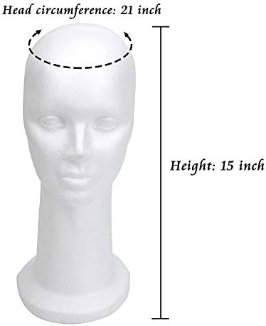 BHD BEAUTY 15" Styrofoam Foam Mannequin Manikin Display Head Wig Hat Stand White Foams Sale - Image 3