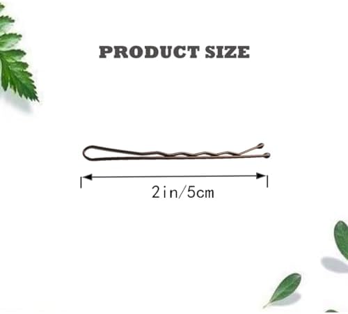2 Inch Brown Hair Bobby Pins Metal Clips Twisted Spiral Curved Ball Tips Non-slip Decorative Long Short Women Girls Nickel Free Hairdressing Wedding Accessories with Case 100 PCS - Image 2
