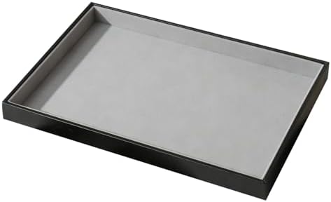 Large Jewelry Organizer Tray PU Leather, Black Gray, 1 Grid by Unknown