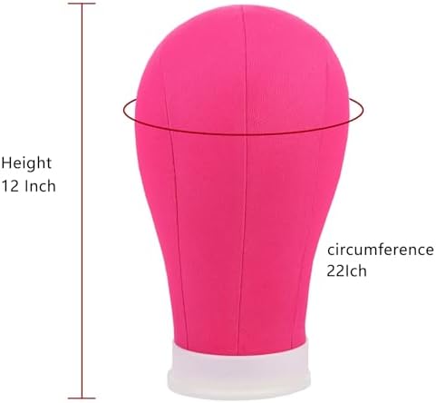 XTREND 22Inch Canvas Block Head for Making Head Weft/Wig/Hair Extension Making Display Styling Mannequin Head with Stand Set Manikin Canvas Head Hair Accessories - Image 4