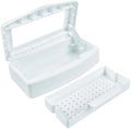 YoleShy Nail Tool Cleaning Box White Plastic Clean Container for Tweezers Esthetician Essentials Clean Jar for Hair Salon, Spa & Cutter Manicure Equipment-Nail Art Tool by YoleShy