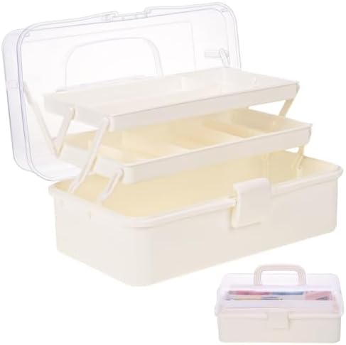 Tackle Box, 3-Layer Craft Sewing Medicine Art Hair Tool Organizer White by Outuxed