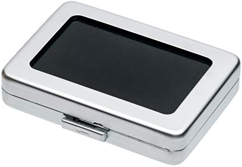 Glass Top Loose Diamond or Gemstone Display Box Case Holder Show Container Metal (Silver Large Rectangle) by JewelryBox