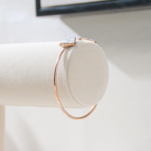 T-Bar Bracelet Holder, Bracelet Watch Display Stand For Store Show, Hair Tied Watch Jewelry Organizer Rack For Selling Show (Beige Velvet) - Image 4