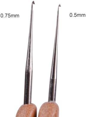 Dreadlock Crochet Hook Tool Dreadlock Needle for Braid Hair and Crafts 0.5mm 0.75mm Needle with 2 Interlocking Tool for Locs Weaving Crochet Tightening Accessory 8 Pcs/Kit - Image 5