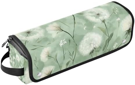 Hair Tools Travel Bag with Heat Resistant Mat Detachable 2-in-1 Curling Iron Travel Case Hot Tools Organizer for Straightener Flat Iron Dreamy Green Dandelions by WelcometoElliTarr