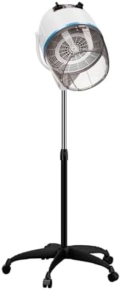 Nova Microdermabrasion Professional Hooded Floor Hair Dryer Adjustable Bonnet Hair Dryer Stand Up with Timer and Rolling Wheels for Beauty Spa Home Salon Equipment (White) by NovaMicrodermabrasion