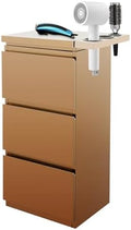 3-Drawer Barber Storage Cabinet - 201 Stainless Steel Hairdressing Tool Organizer with Hair Dryer Holder (17.9x11.8x32.7in) for Salon/Bathroom/Home (Rose Gold) by kunghei