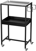 POARMEEY 2-Tier Stainless Steel Tray Tattoo Cart with Wheels by POARMEEY