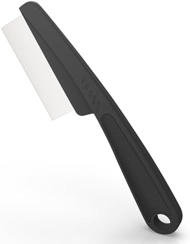 0.5mm Fine Tooth Stainless Steel Dandruff Comb for Adults Kids, Black by DAFENG