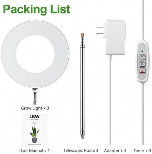 LBW Grow Lights for Indoor Plants, 6.3" Full Spectrum Grow Light, 72 LEDs - Image 7