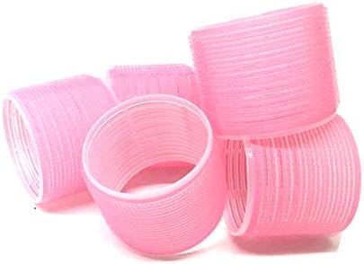 6 Pack Super Jumbo Self Grip Hair Rollers Pro Salon Hairdressing - Big Curlers Create Volume For Long Hair (Pink) by THE+UM24