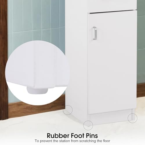 BarberPub Wall Mount Hair Styling Barber Station3026-1(White) - Image 7