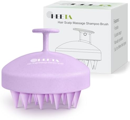 HEETA Wheat Straw Scalp Scrubber Shampoo Brush Massage Tool for Hair Growth by HEETA
