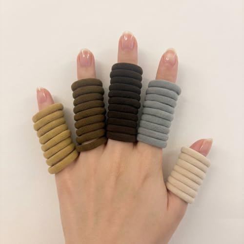 100 Pcs Baby Hair Ties, Small No Damage Elastic Hair Bands(Coffee Tones） - Image 3