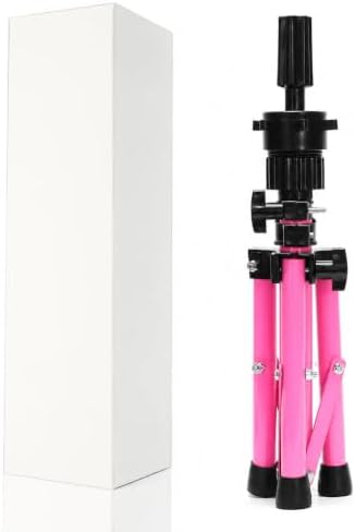 Ailsa 25" Wig Stand Tripod Adjustable Mannequin Head Stand Metal Mini Wig Head Stand for Training Mannequin Heads and Canvas Block Head (Pink) - Image 6