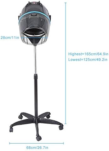 Hooded Floor Dryer, Professional Rolling Standing Hair Dryer Hair Processor Adjustable Hooded Hair Bonnet Dryer Salon Hair Styling Tool for Hot Perm Hair-Drying Hair Treat Hair Treatment - Image 3
