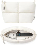 Comfyable Puffy Electronics Organizer Travel Case, Cute Tech Pouch for Women Men, Cable Storage Bag for Charger, Phone, Power Bank, Cord, Compact Tech Accessories Pouch, Rice by Comfyable