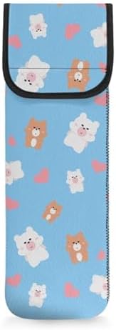 ZOUTAIRONG Cute Bear Curling Iron Holder Heat Resistant Flat Iron Travel Case Curling Iron Travel case, Water-Resistant Curling Wand Travel Cover Case Pouch Women's Storage Bag by ZOUTAIRONG