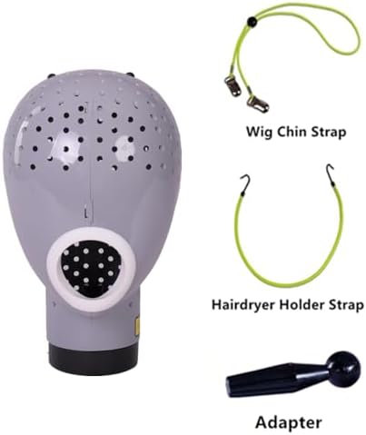HOMEGOAL Hair Dryer Wig Stand Holder Mannequin Head, Drying Wig From Inside to Outside, Quickly, Easily, For Lace Scalp Cap Net (Light Grey) - Image 2