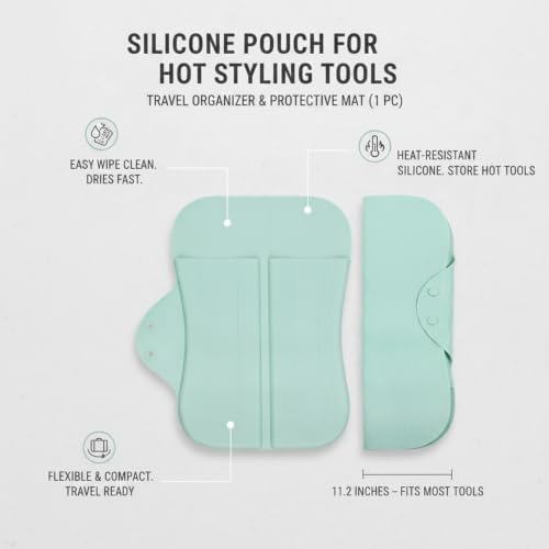 Silicone Heat Resistant Pouch for Hair Styling Tools, Travel Storage Bag for Curling Iron & Straightener, Portable Organizer Case - Image 5