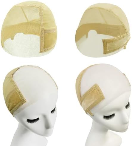 2 Pcs Wig Grip Cap for Women, 4x5-11x5 Transparent Lace Front Wig Caps for Glueless Wig, Non Slip Adjustable Grip Cap for Keeping Wigs In Place, Beige by Unknown