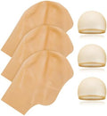 OCTERIC 2/4/6/8/10 Pcs Latex Bald Cap for Halloween, Realistic Bald Cover with Nylon Wig Cap for Cosplay Party Costume Makeup by OCTERIC