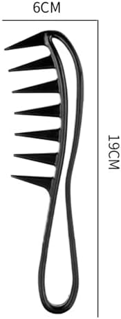 2Pcs Wide Tooth Comb for Wet Curly Wavy Thick Long Hair - Premium Plastic Grip for Wigs, Barber Salon - Large Shark Teeth Anti-Static Hair Combs for Men Women (Black, Grey) - Image 2