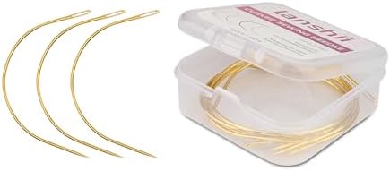 Lanshii Hair Extension 10Pcs Curved Needles in Clear Plastic Case Wig Making Repair Needles Hand Sewing Accessories Pro Beading Tools for Sewing Weft Extensions Micro Beads Rings DIY Hair Weaving - Image 5